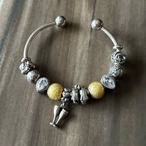 Pandora Silver and Gold Beaded Women's Bracelet